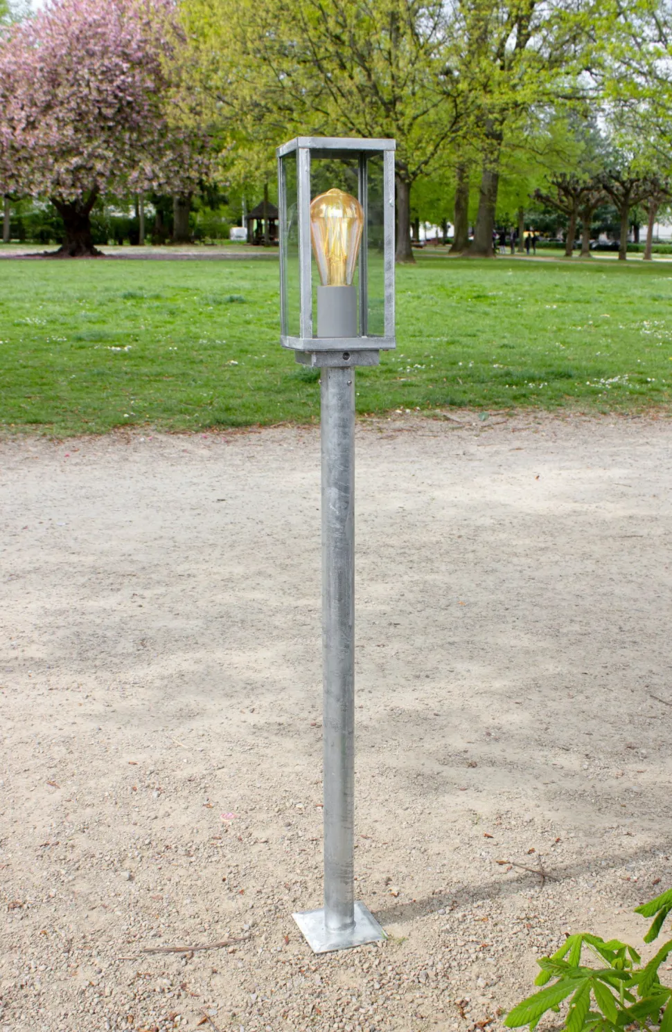 Sockelleuchte Vintage Aluminium in Zink IP44 E27 100 cm