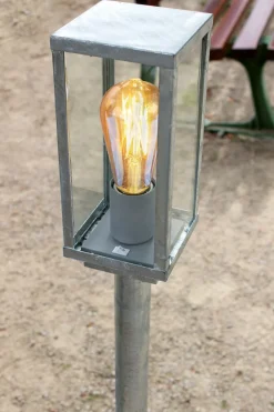 Sockelleuchte Vintage Aluminium in Zink IP44 E27 100 cm