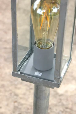 Sockelleuchte Vintage Aluminium in Zink IP44 E27 100 cm