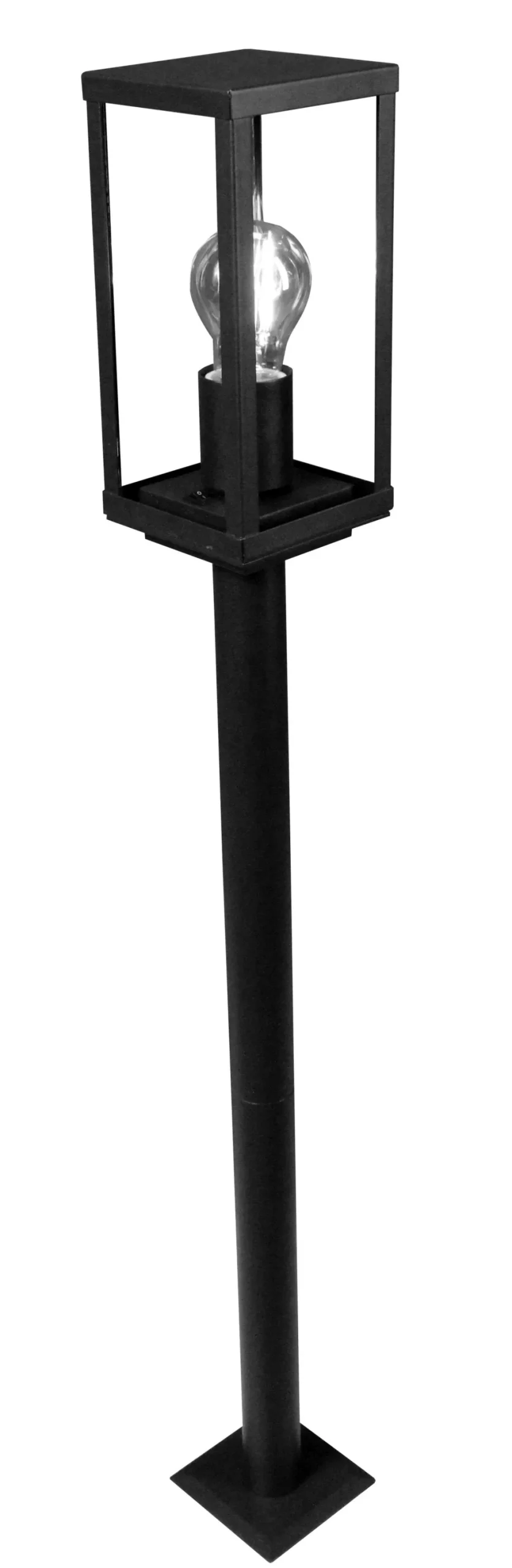 Sockelleuchte Vintage Aluminium Schwarz IP44 E27 100 cm