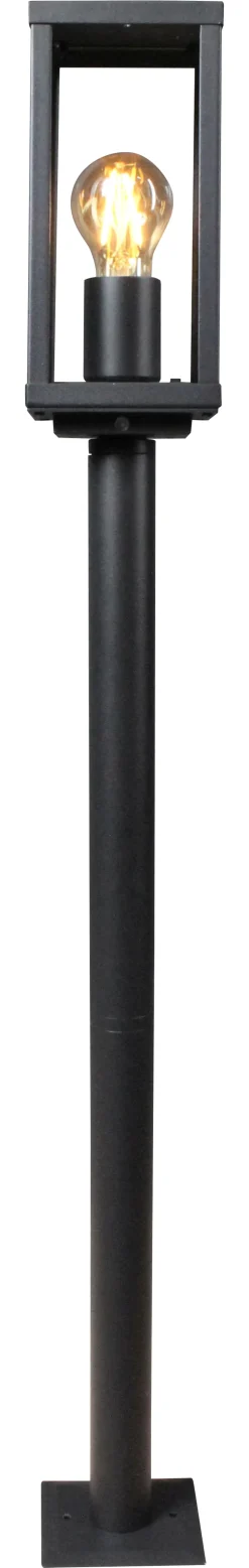 Sockelleuchte Vintage Aluminium Schwarz IP44 E27 100 cm