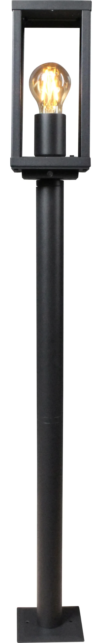 Sockelleuchte Vintage Aluminium Schwarz IP44 E27 100 cm