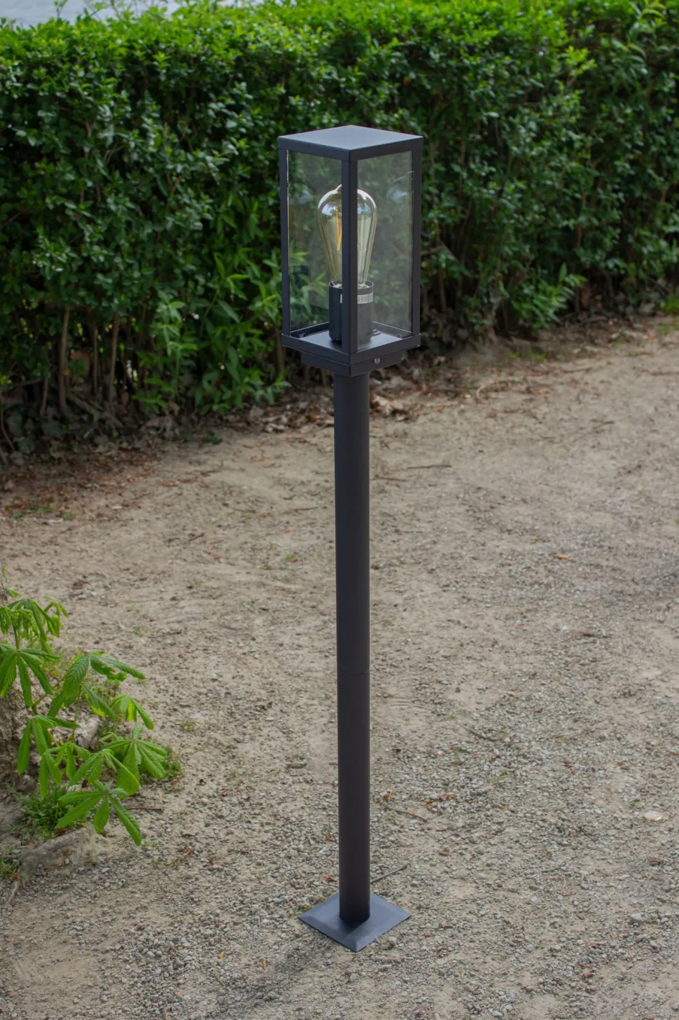 Sockelleuchte Vintage Aluminium Schwarz IP44 E27 100 cm