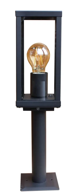 Sockelleuchte Vintage Aluminium Schwarz IP44 E27 50 cm