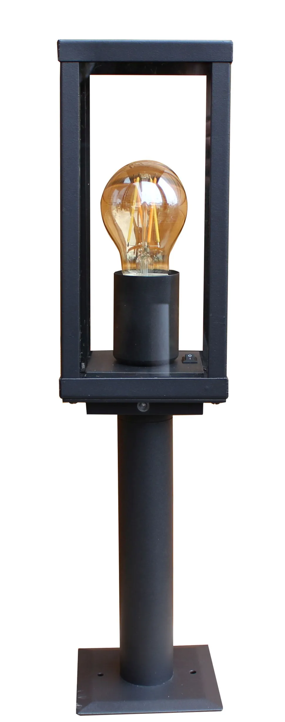 Sockelleuchte Vintage Aluminium Schwarz IP44 E27 50 cm