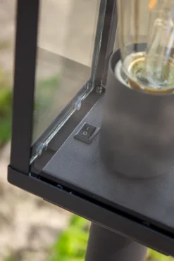 Sockelleuchte Vintage Aluminium Schwarz IP44 E27 50 cm