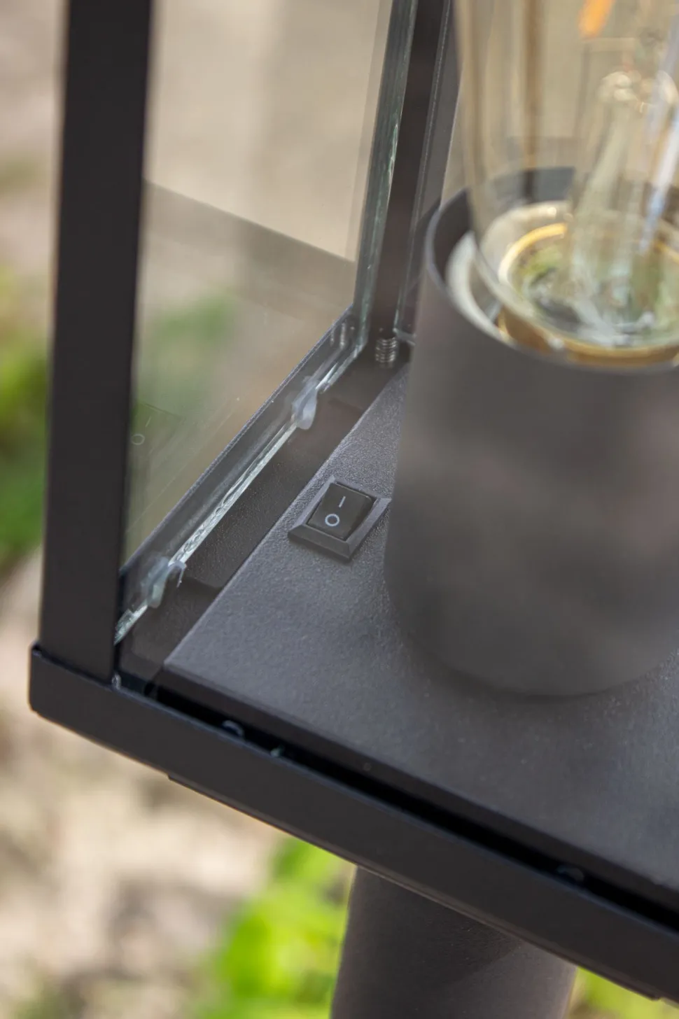 Sockelleuchte Vintage Aluminium Schwarz IP44 E27 50 cm