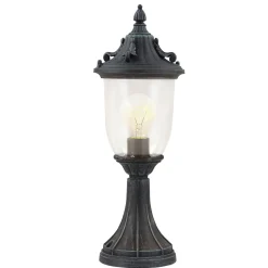 Sockelleuchte Vintage Rustikal Schwarz Grün antik 41 cm