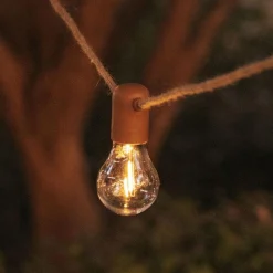 Solarlichterkette außen LED 2700K Jute IP44 5m lang