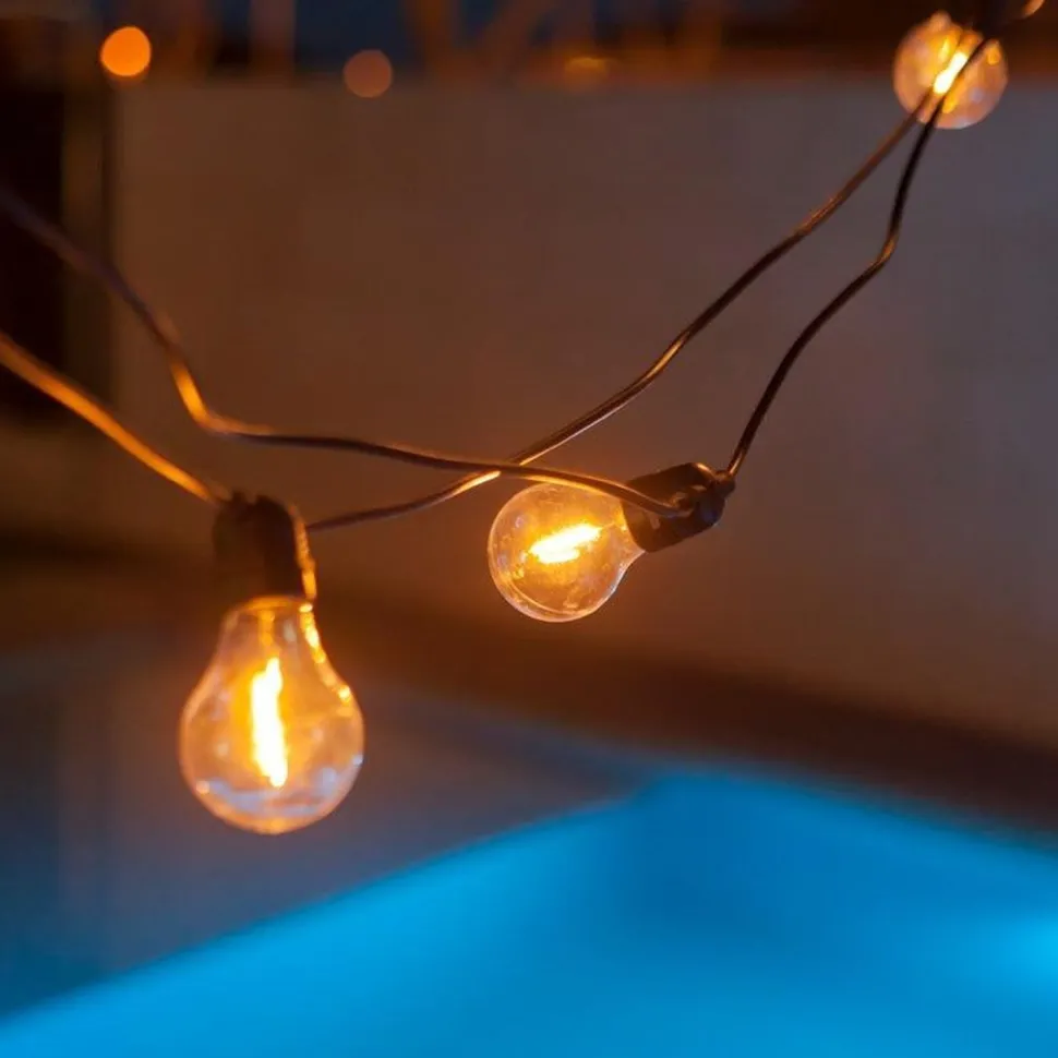 Solarlichterkette außen LED 2700K Jute IP44 5m lang