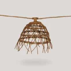 Solarlichterkette LED 1800 K 5 m lang Jute Naturfaser