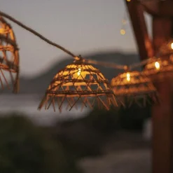 Solarlichterkette LED 1800 K 5 m lang Jute Naturfaser