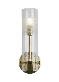 Spiegelleuchte in Messing Klar IP44 G9 H: 28,5 cm