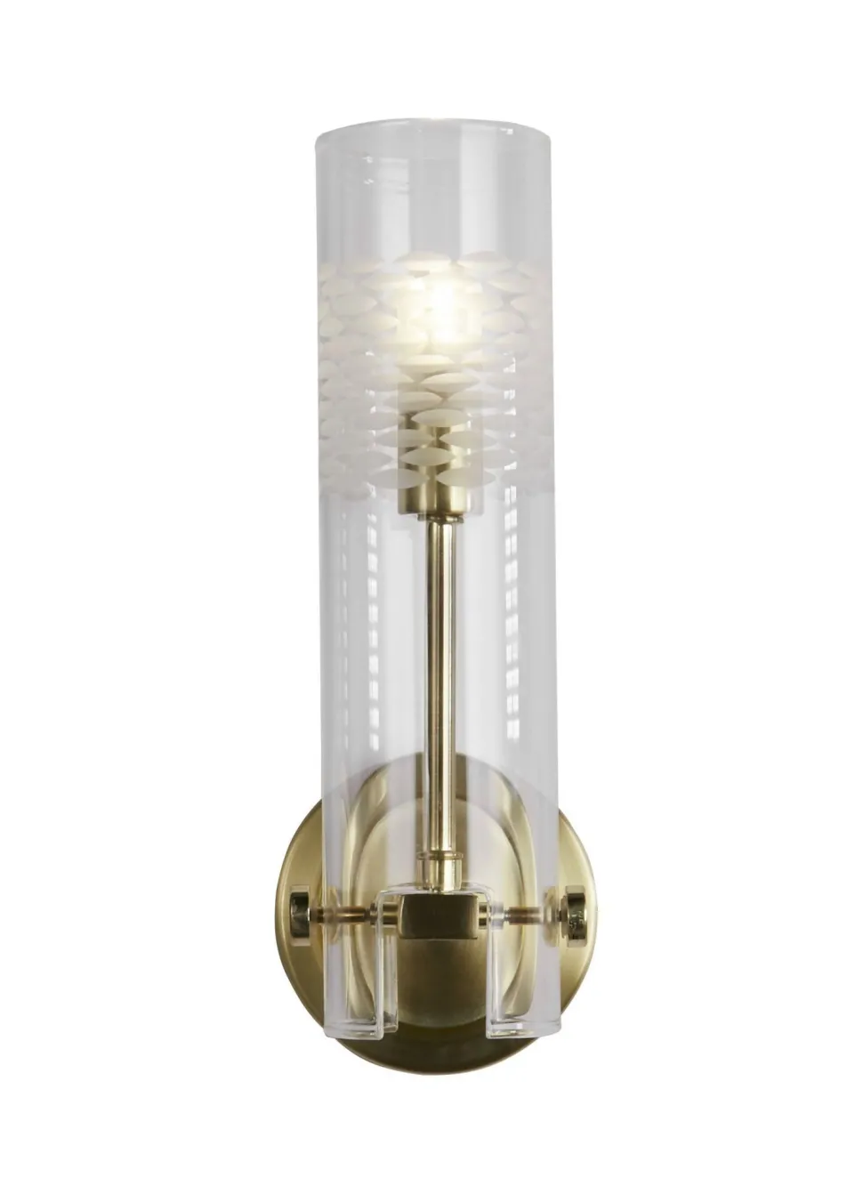 Spiegelleuchte in Messing Klar IP44 G9 H: 28,5 cm