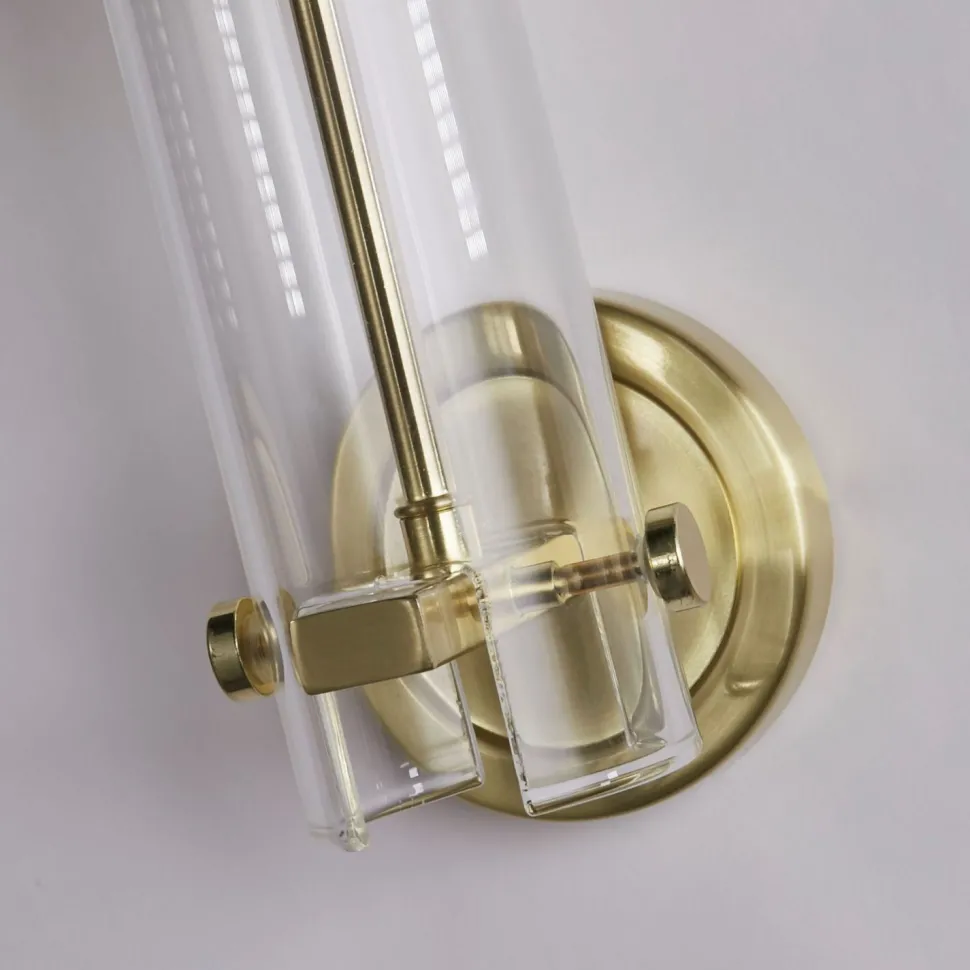 Spiegelleuchte in Messing Klar IP44 G9 H: 28,5 cm