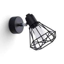 Spot E27 Schwarz Metall Retro verstellbar Wand