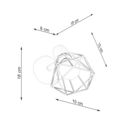 Spot E27 Schwarz Metall Retro verstellbar Wand