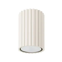 Spot GU10 H: 10 cm Ø 6,5 cm klein Aufputz Aluminium in Creme