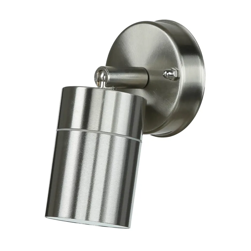 Spot Lampe außen Edelstahl IP44 GU10 Haus Wand COLLINS