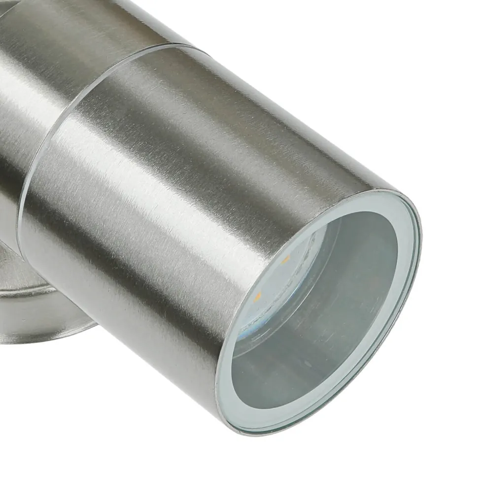 Spot Lampe außen Edelstahl IP44 GU10 Haus Wand COLLINS