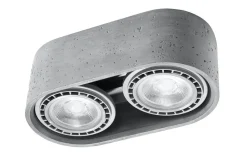 Spot Lampe Beton 2x GU10 L: 27 cm H: 9 cm klein Decke