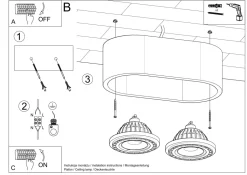 Spot Lampe Beton 2x GU10 L: 27 cm H: 9 cm klein Decke