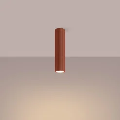 Spot Lampe Decke Aufputz H: 30 cm Ø 6,5 cm Rot Alu GU10