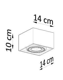 Spot Lampe Holz quadratisch B: 14 cm klein flach GU10