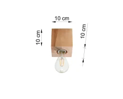 Spot Lampe Holz quadratisch B:10cm klein Modern kompakt