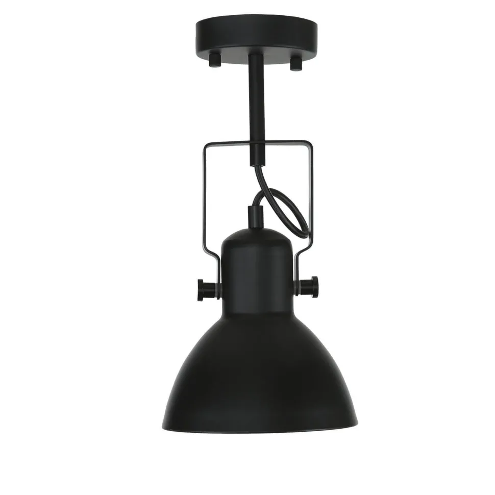 Spot Lampe Schwarz Metall rund Retro DALLAS