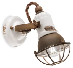 Spot Lampe Wand Metall Keramik verstellbar E14 ALESSIA