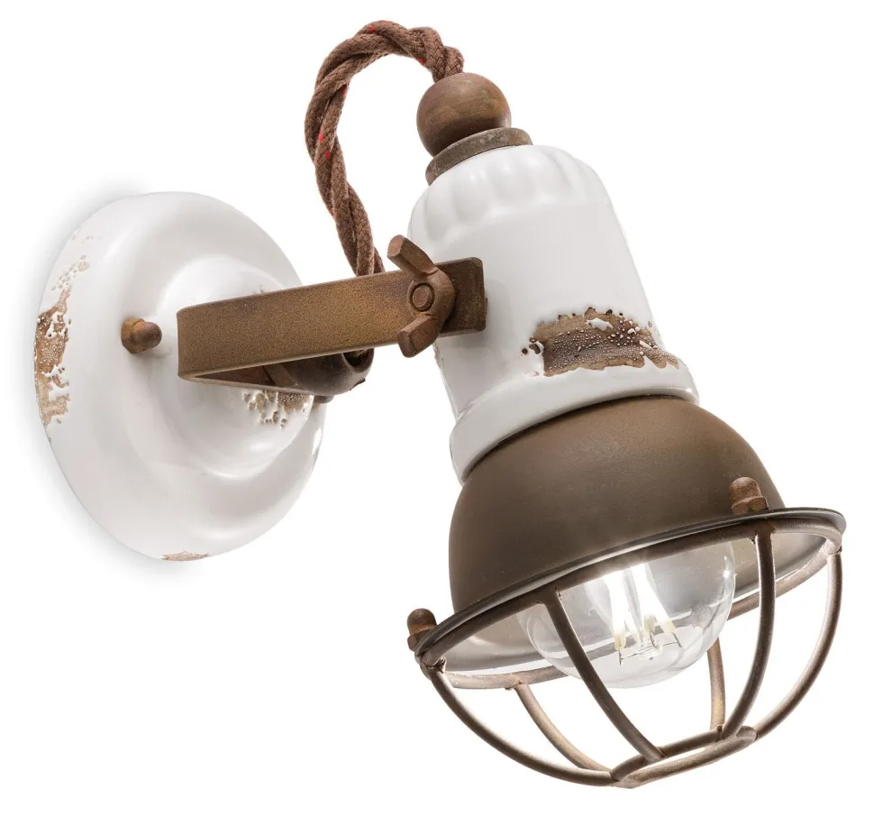 Spot Lampe Wand Metall Keramik verstellbar E14 ALESSIA