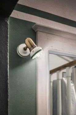 Spot Lampe Wand Metall Keramik verstellbar E14 Landhaus