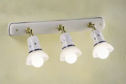 Spot Lampe Wand Metall Keramik E14 verstellbar Landhaus