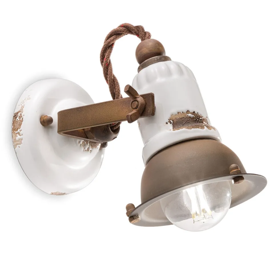 Spot Lampe Wand Metall Keramik verstellbar E14 B: 9 cm