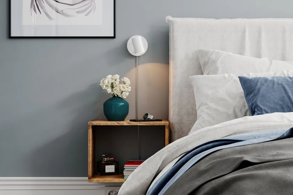 Spot Lampe Wand mit Stecker Kabel klein Weiß Metall GU10