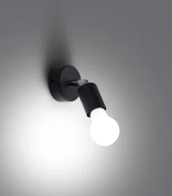 Spot Lampe Wand Schwarz rund Ø 8 cm klein für E27