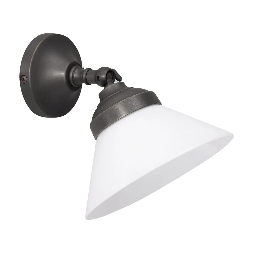 Spot Lampe Wand verstellbar Messing Glas in Bronze Weiß