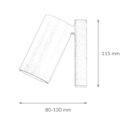 Spot Lampe Wand verstellbar Schwarz GU10 H: 11,5 cm