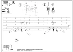 Spot Lampe Weiß 6-flammig G9 100 cm lang schwenkbar
