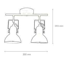 Spot Leuchte Schwarz Metall lang Retro praktisch
