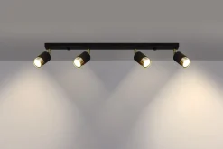 Spot Strahler 4-flammig 81 cm länglich Schwarz Gold GU10