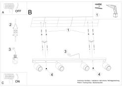 Spot Strahler 4-flammig 81 cm länglich Schwarz Gold GU10