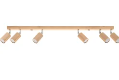 Spot Strahler Holz 120 cm lang 6-flammig schwenkbar