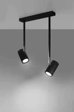 Spot Strahler Metall 2-flammig schwenkbar Schwarz GU10