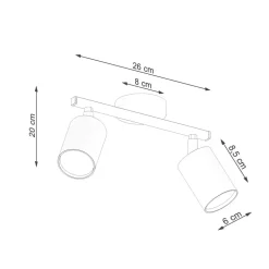 Spot Strahler Weiß Metall länglich 2-flammig 26 cm GU10