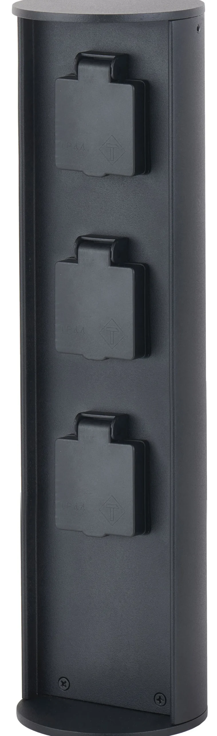 Steckdosensäule drei Steckdosen Aluminium IP44 40 cm