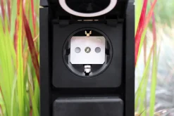 Steckdosensäule Schwarz 31 cm max 3500 W IP54 Aluminium