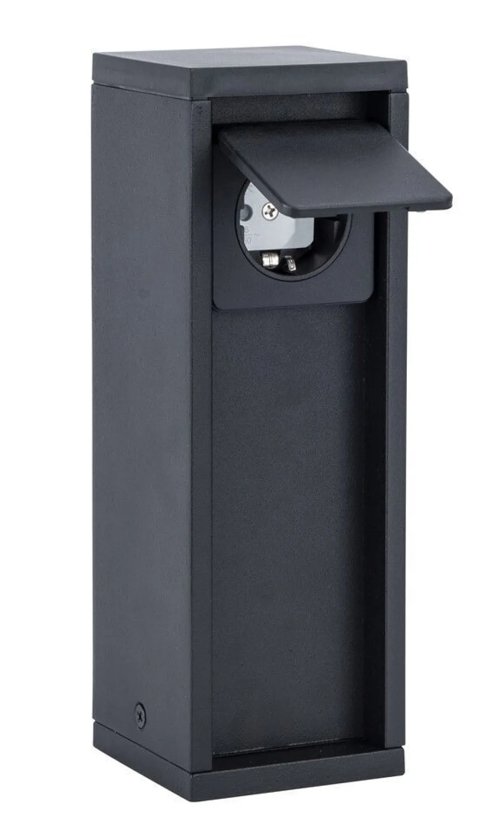 Steckdosensäule Schwarz 24 cm max 3500 W IP54 Aluminium