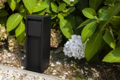 Steckdosensäule Schwarz 24 cm max 3500 W IP54 Aluminium